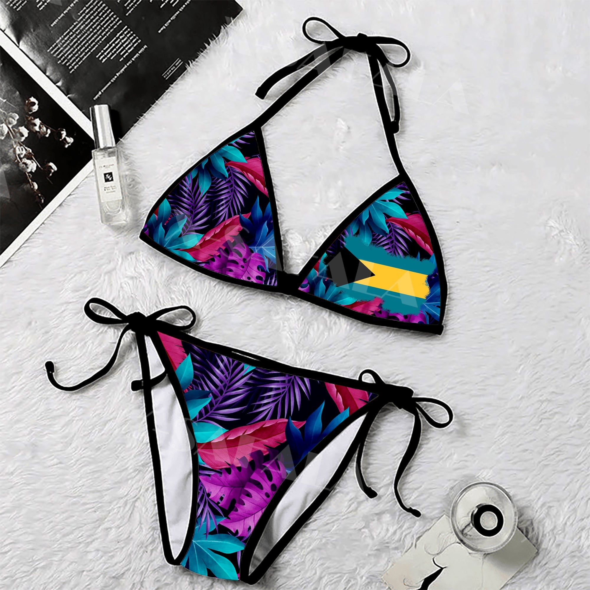 The West Indies Beautiful Bahamas Flag 3D Print Women Micro Bikini Set Summer Beachwear Sexy Beach Bathing Suits WE12