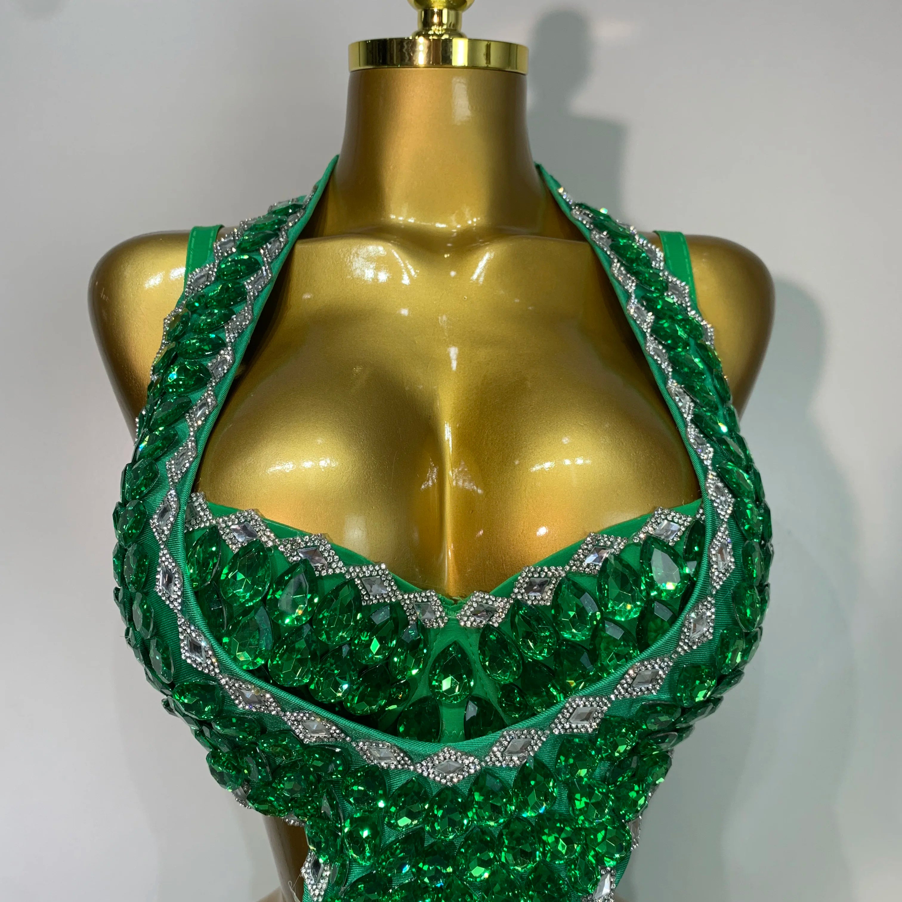 Women Luxury Rhinestone Bra Bodysuits Two Piece Set Female Singer DJ DS Dance Stage Performance Photo Shoot Club Party Outfit