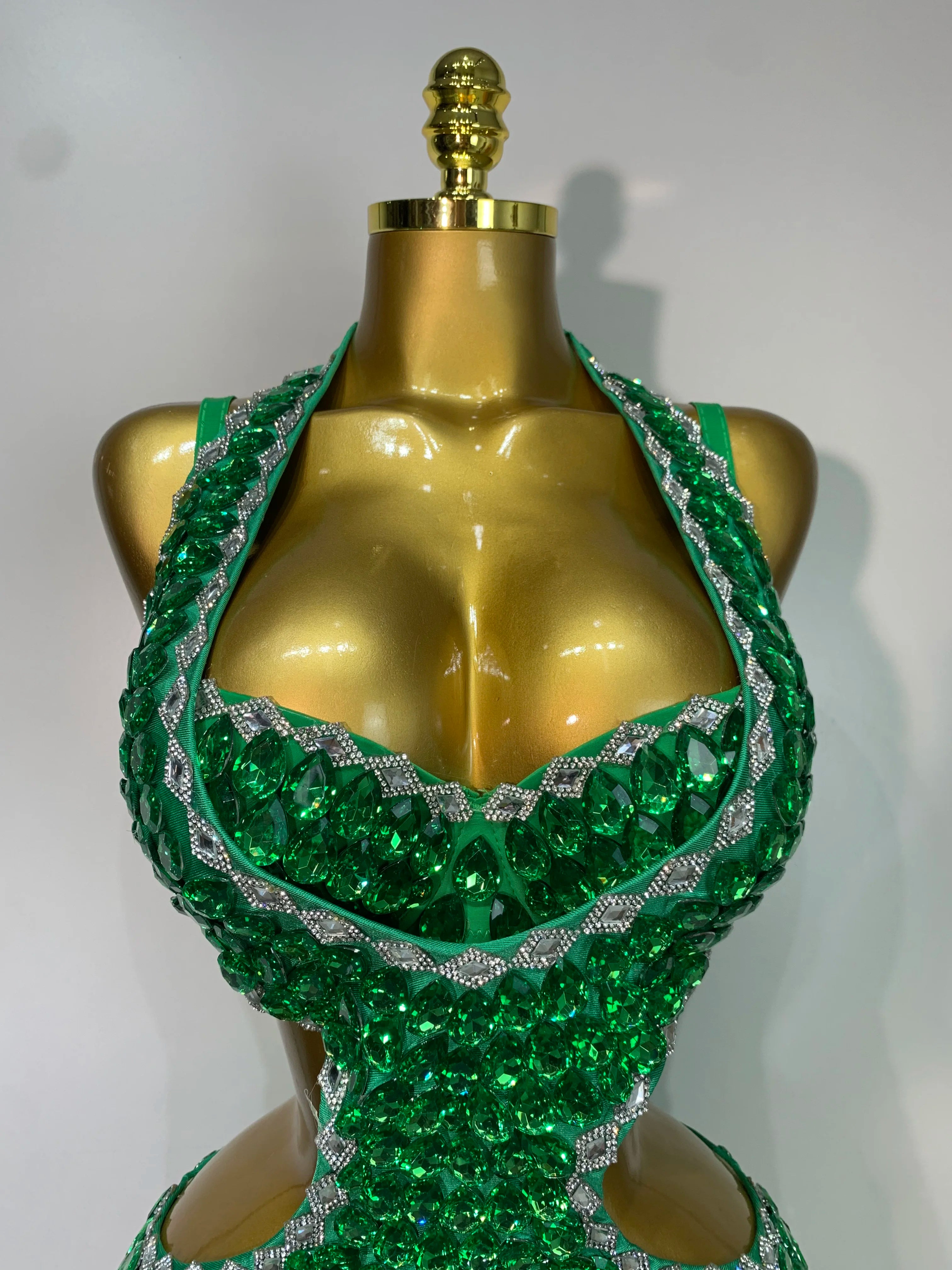 Women Luxury Rhinestone Bra Bodysuits Two Piece Set Female Singer DJ DS Dance Stage Performance Photo Shoot Club Party Outfit