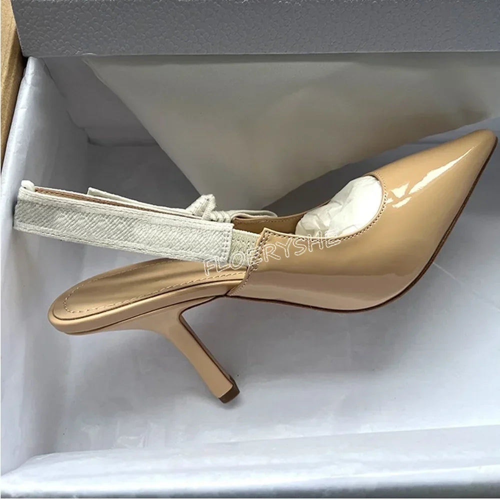 Black Patent Leather Stiletto Pumps Summer Solid Luxury Women Pointed Toe Thin High Heel Party Sexy Shoes 9.5cm heel 1