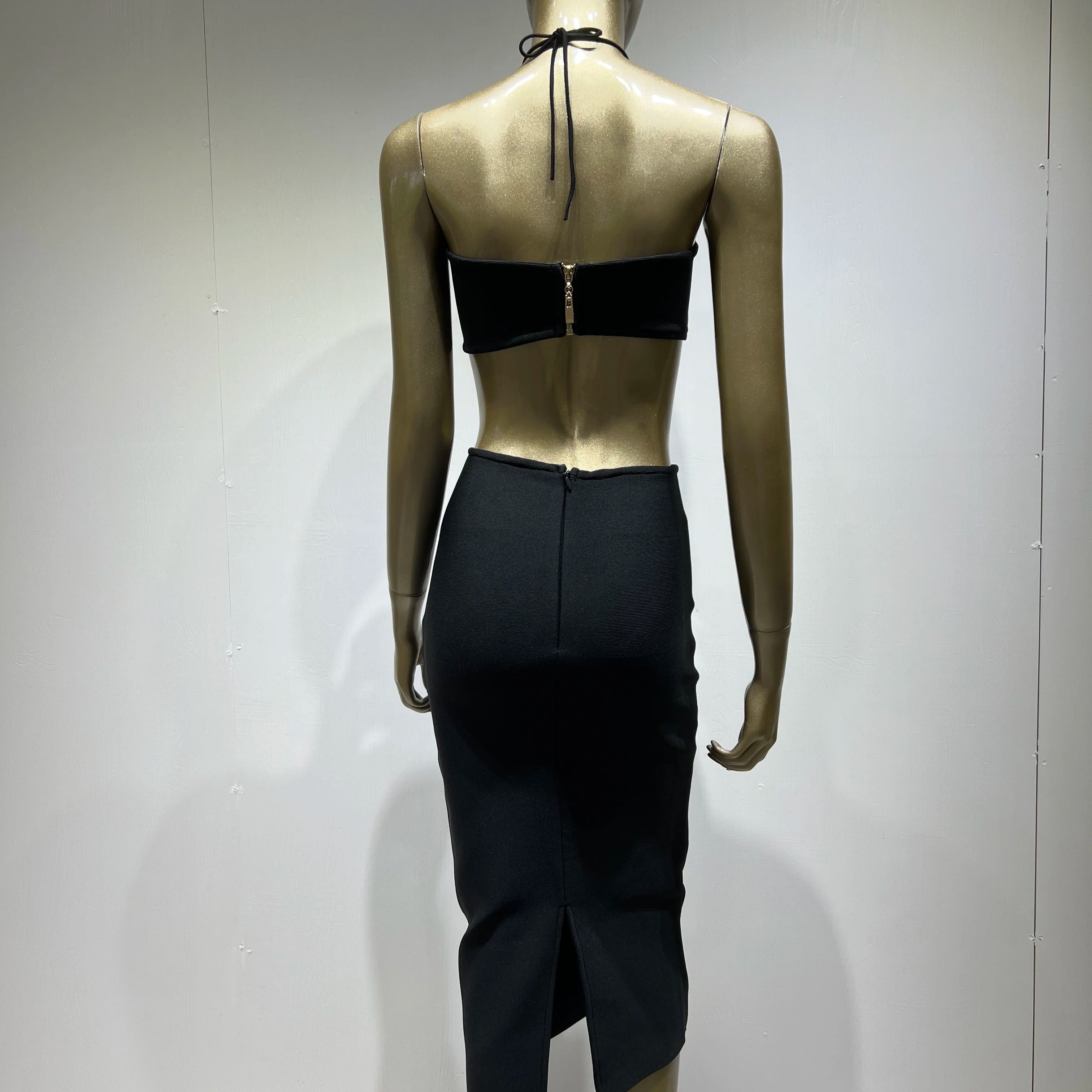 2023 Summer 3D Flower Sexy Hollow Out Sleeveless Bodycon Black Long Dress Fashion's Sexy Woman Party Outfit Beach Party Vestido