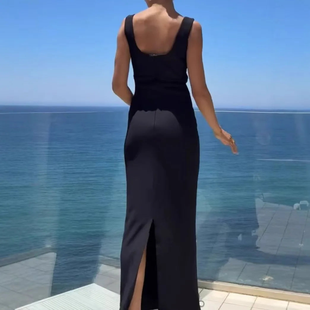 Top Quality Shinning Diamond Flowers Women Sleeveless O-Neck Bodycon Bandage Long Dress Celebrate Evening Party Runway Outfit