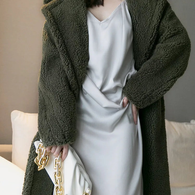 New Winter Coat Women Wool Sheep Shearing Faux Fur Warm Coat Women's Medium Long Large Grain Lamb Wool Thick Teddy Bear Outwear