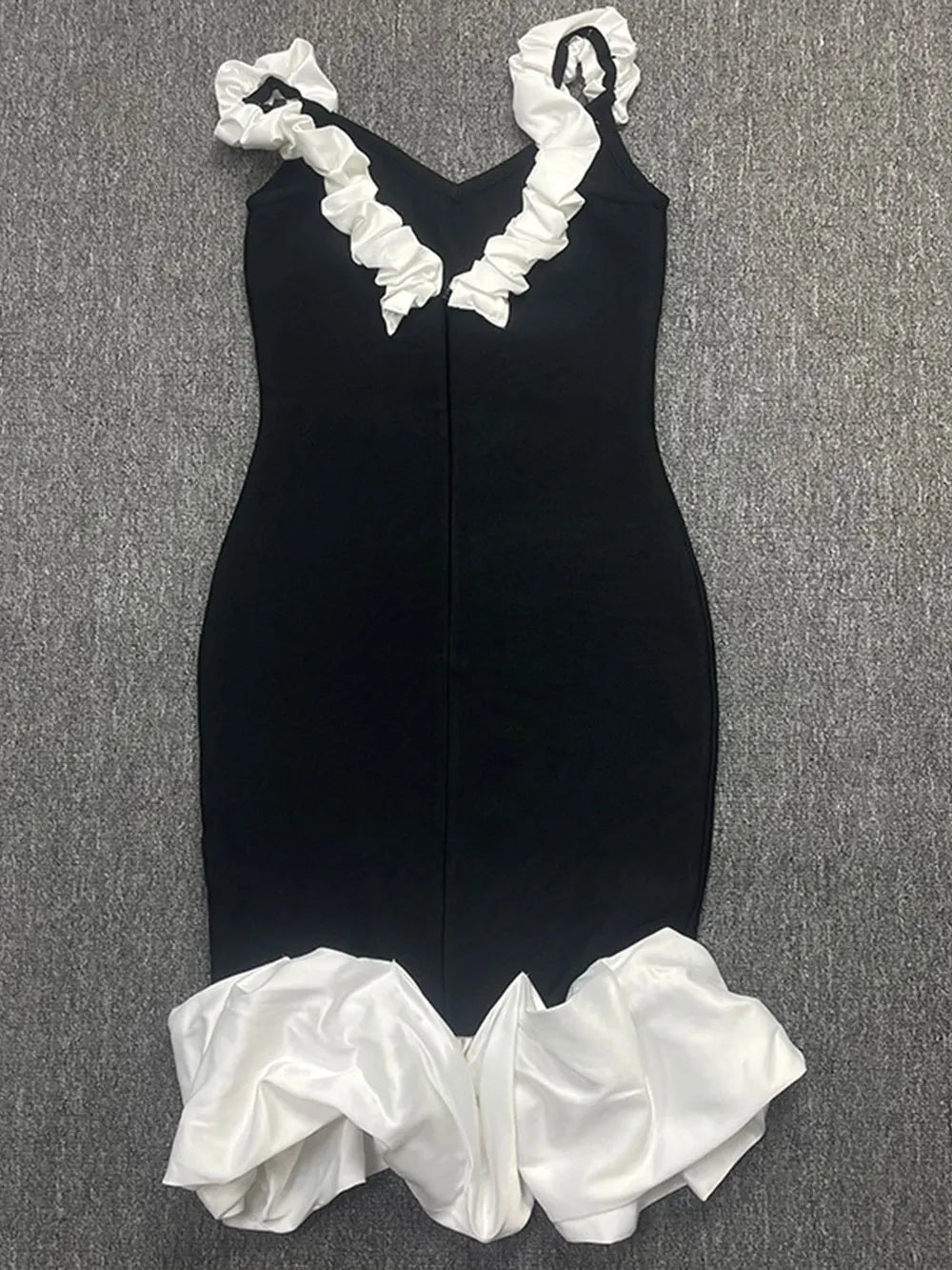 2024 Sexy Women'S Patchwork Draped Design Bandage Dress Spaghetti Strap Sleeveless Bodycon Backless Midi Dress Party Vestidos