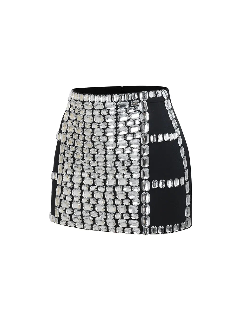 2025 Women Light Luxury Nail Bead Short Skirt Sets With Hanging Neck Style Sleeveless Ultra Short Top + Mini Skirt Two-Piece Set