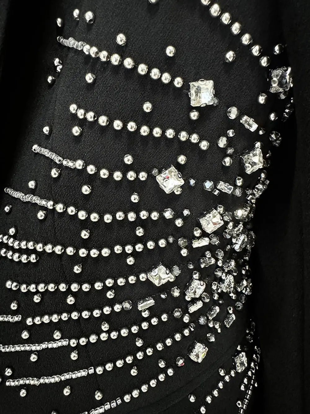 2024 Elegant Women's Light Luxury Diamond Design Suit Pants Set with Collar Long Sleeve Slim Fit Suit Coat+Two Piece Pants Set