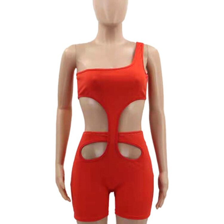 Znaiml 2024 One Shoulder Piece Rompers Playsuit Outfits Overalls for Women Clothing Summer Short Jumpsuit Monos Sexy Mujer