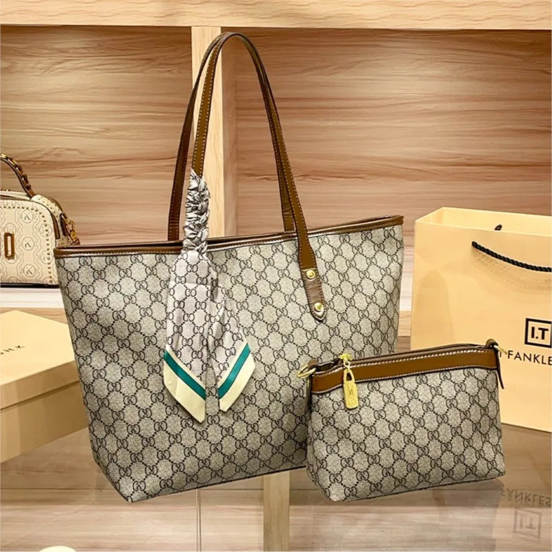 Brand Women's Handbag Autumn/Winter Fashion Large Capacity Designer Shoulder Bag Retro Luxury Handheld Crossbody Mother 396-6059 34-30-15cm