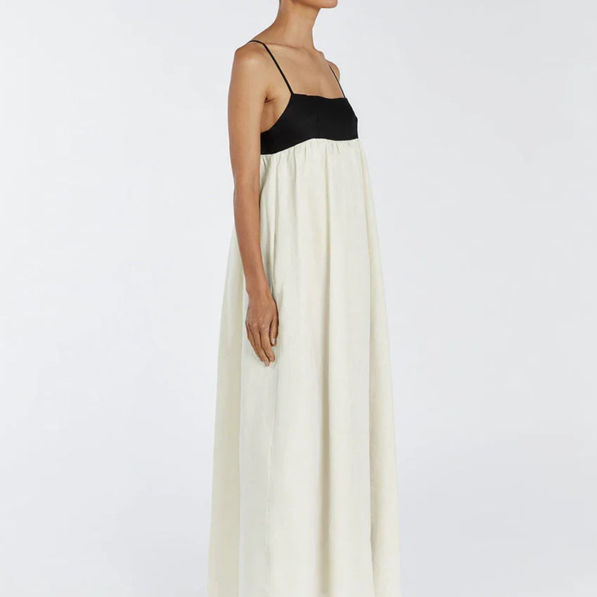 Clacive Sexy Loose Beige Cotton Women'S Dress Summer Strap Sleeveless Ankle Length Dresses Elegnat Classic Female Dress