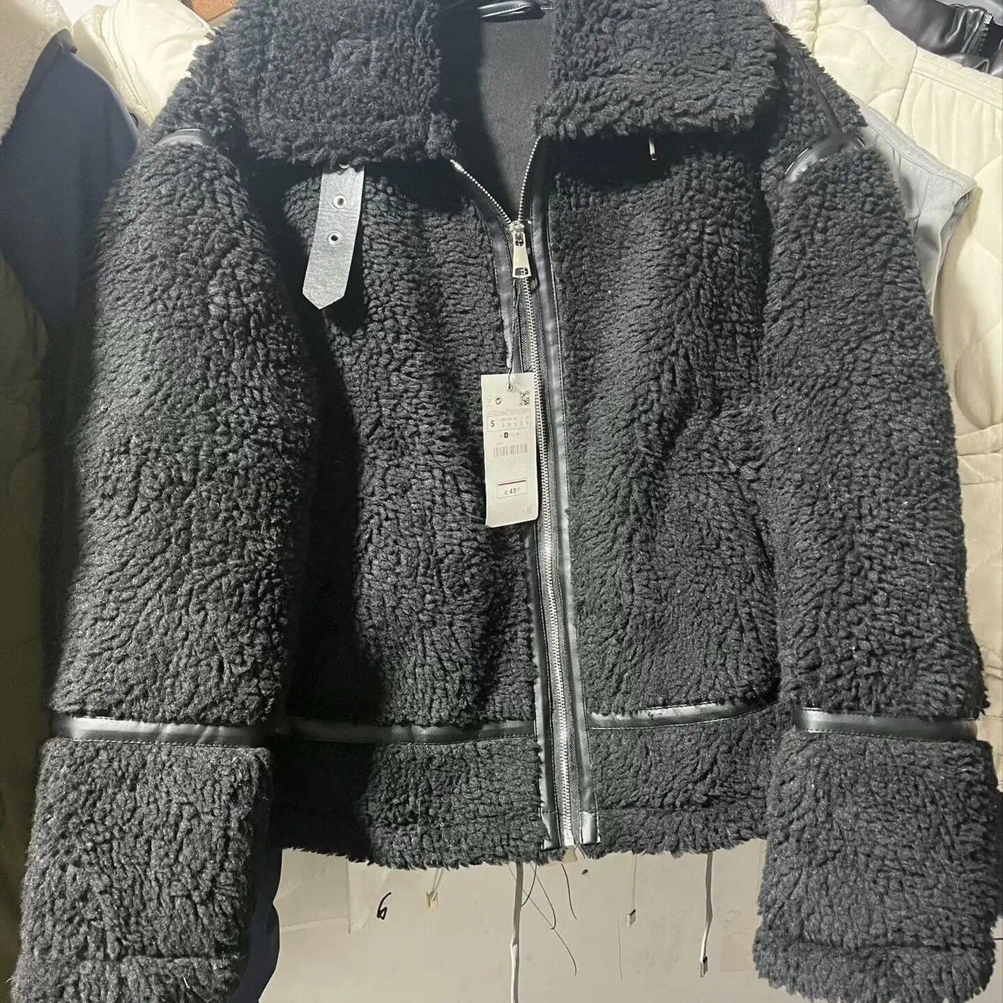 Suninheart Autumn and Winter Faux Fur Jacket with Zipper Women Long Sleeve Warm Jackets Coat Casual Lapel Cold Coat High super good quality 2