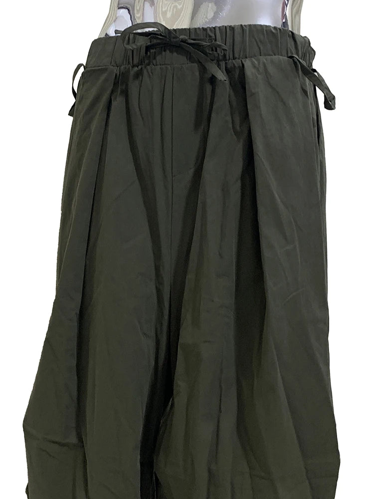 Lautaro Spring Autumn Long Oversized Baggy Wide Leg Pants Men Elastic Waist Drawstring Loose Casual Korean Fashion Clothes 2025