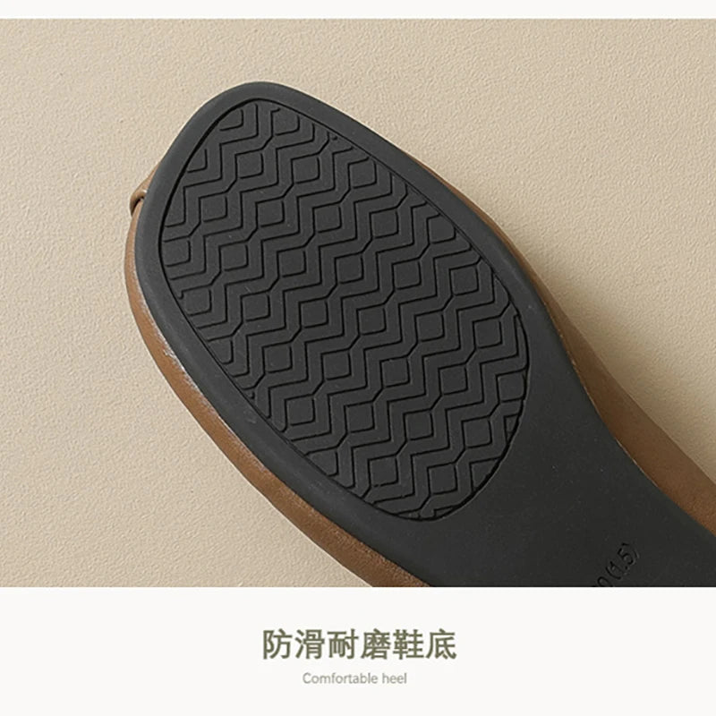 New spring women's outerwear shoes Round toe design Mary Jane shoes Ladies' casual flat shoes Work boat shoes Large sizes 41-43