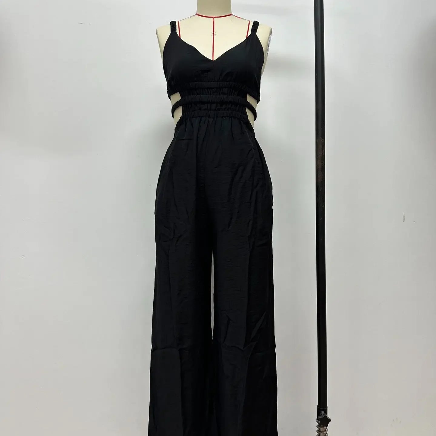 Women Sleeveless Strap V-neck Backless Wide Leg Long Jumpsuits 2025 Summer Beach Night Club Street Sexy Outfit Rompers