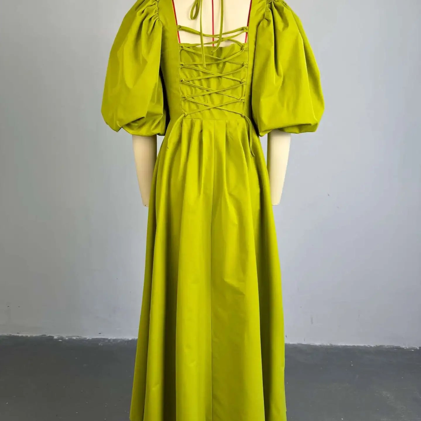 Women Long Lantern Sleeve Square Collar Big Swing Long Maxi Dress 2024 Fall Birthday Sexy Party Evening Dresses Vestidos