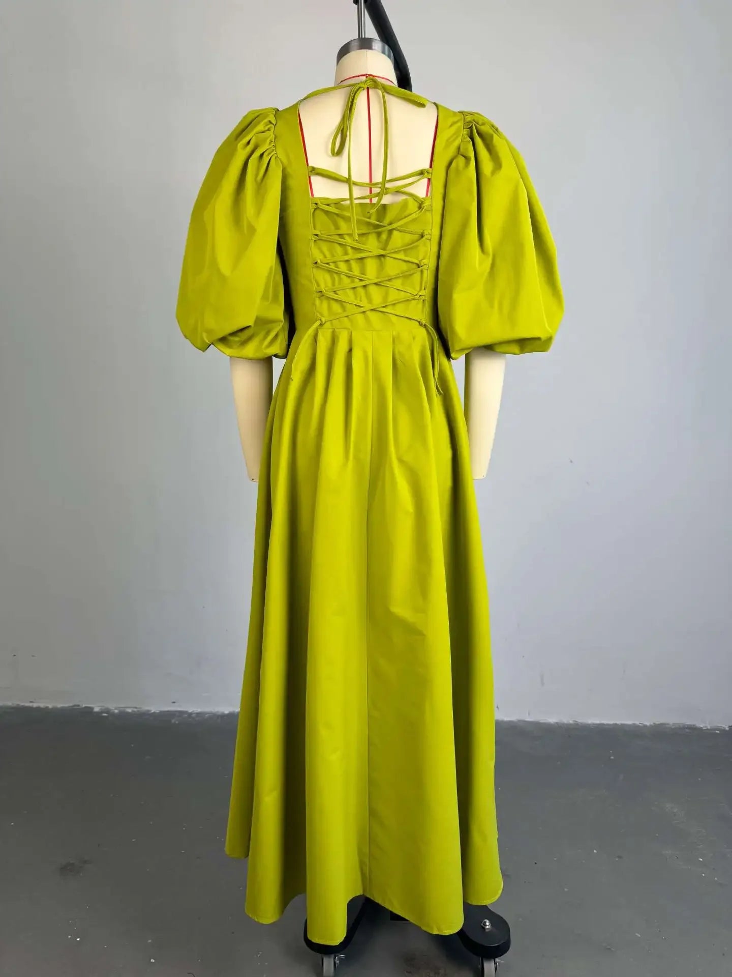 Women Long Lantern Sleeve Square Collar Big Swing Long Maxi Dress 2024 Fall Birthday Sexy Party Evening Dresses Vestidos