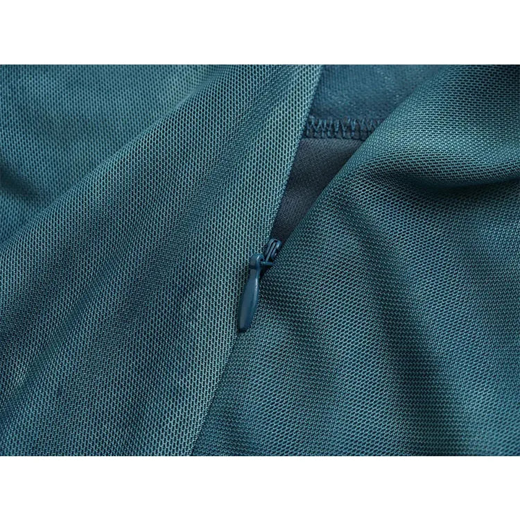 Woman Silk Mesh Midi Dress Autumn Women Long Sleeve Vintage Long Dress Female Elegant Slim Dress