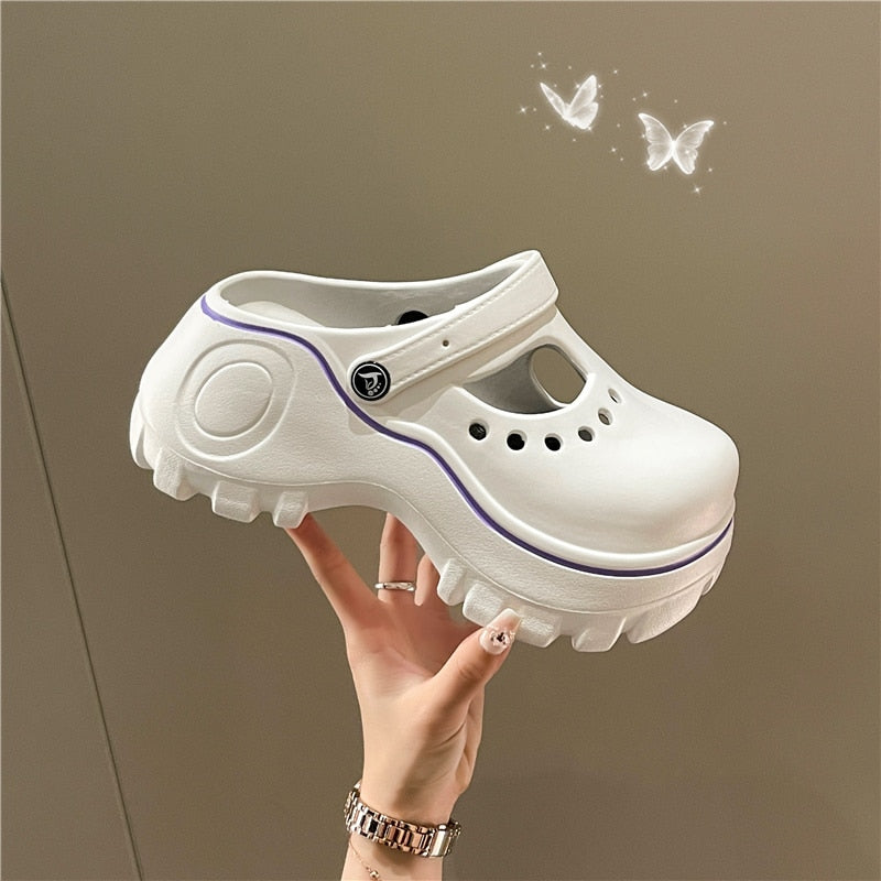 Summer Women Croc Clogs Platform Garden Shoes Sandals Height Increasing Slippers Slip on For Girl Beach Shoes Slippers Women