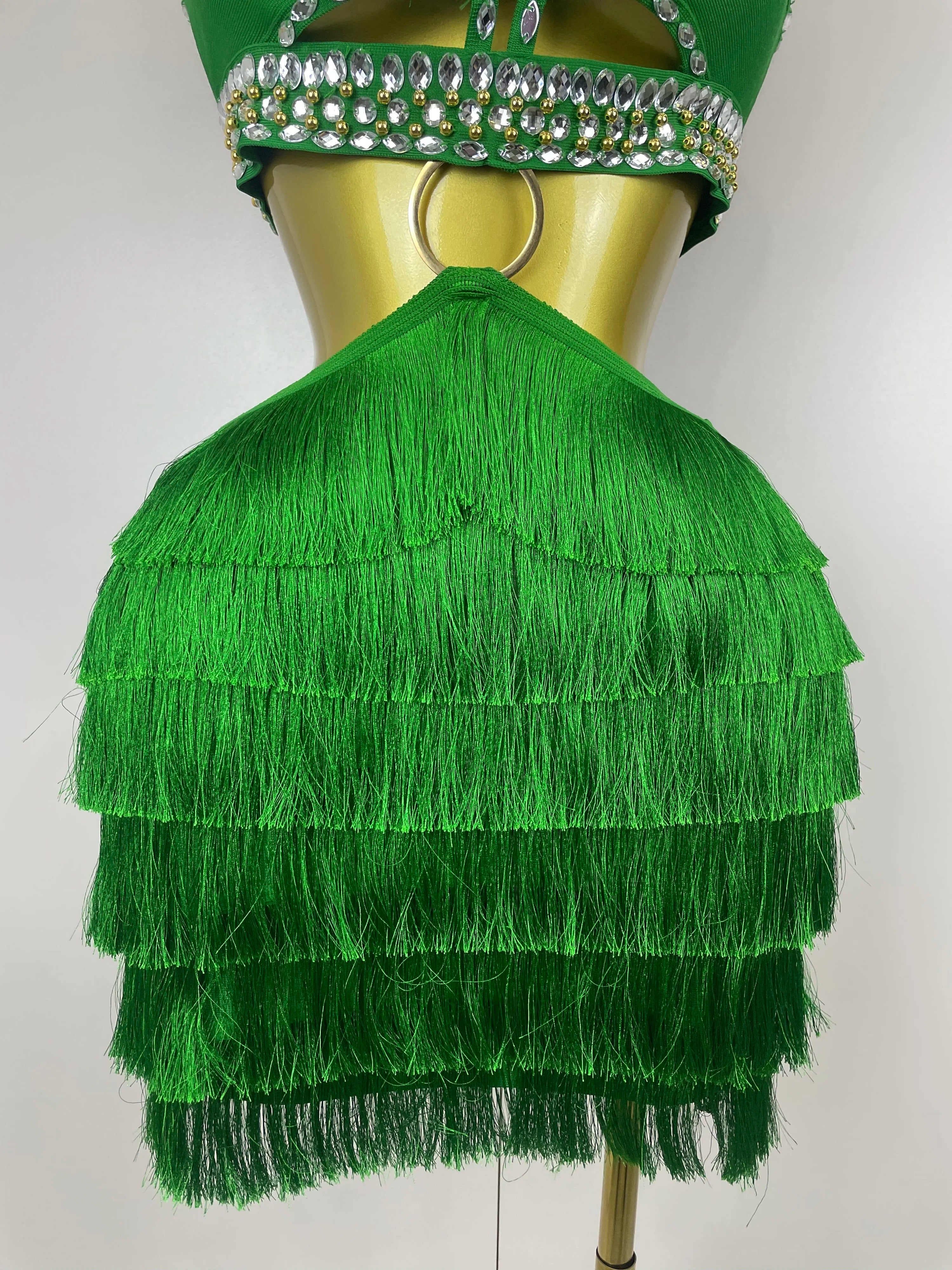 2025 Women Sexy Green Sling Backless Dress Bodycon Bandage Dress Celebrity Elegant Evening Club Luxury Birthday Party Dresses