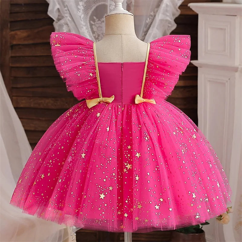 Princess tutu Kids Dresses For Girls Clothes Tulle Children New Year Carnival Dress Birthday Wedding Party Prom Costume 1-5Yrs