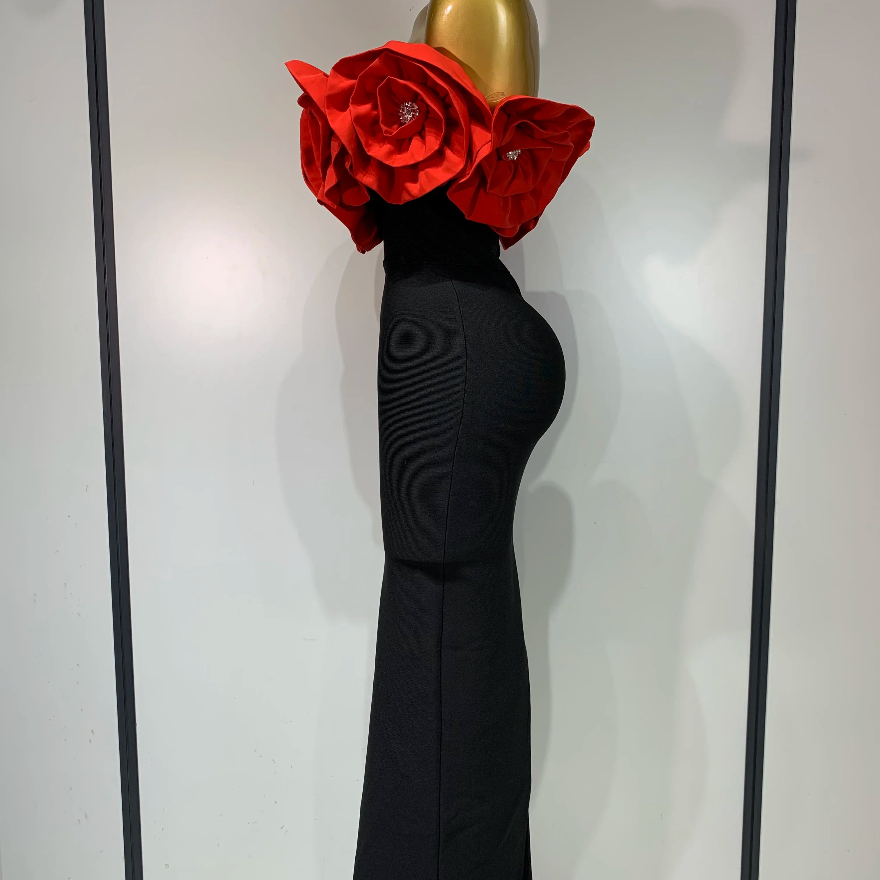 Women Sexy Off Shoulder Flower Diamonds Long Bodycon Bandage Dress 2025 Celebrity Elegant Evening Luxury Birthday Party Dresses