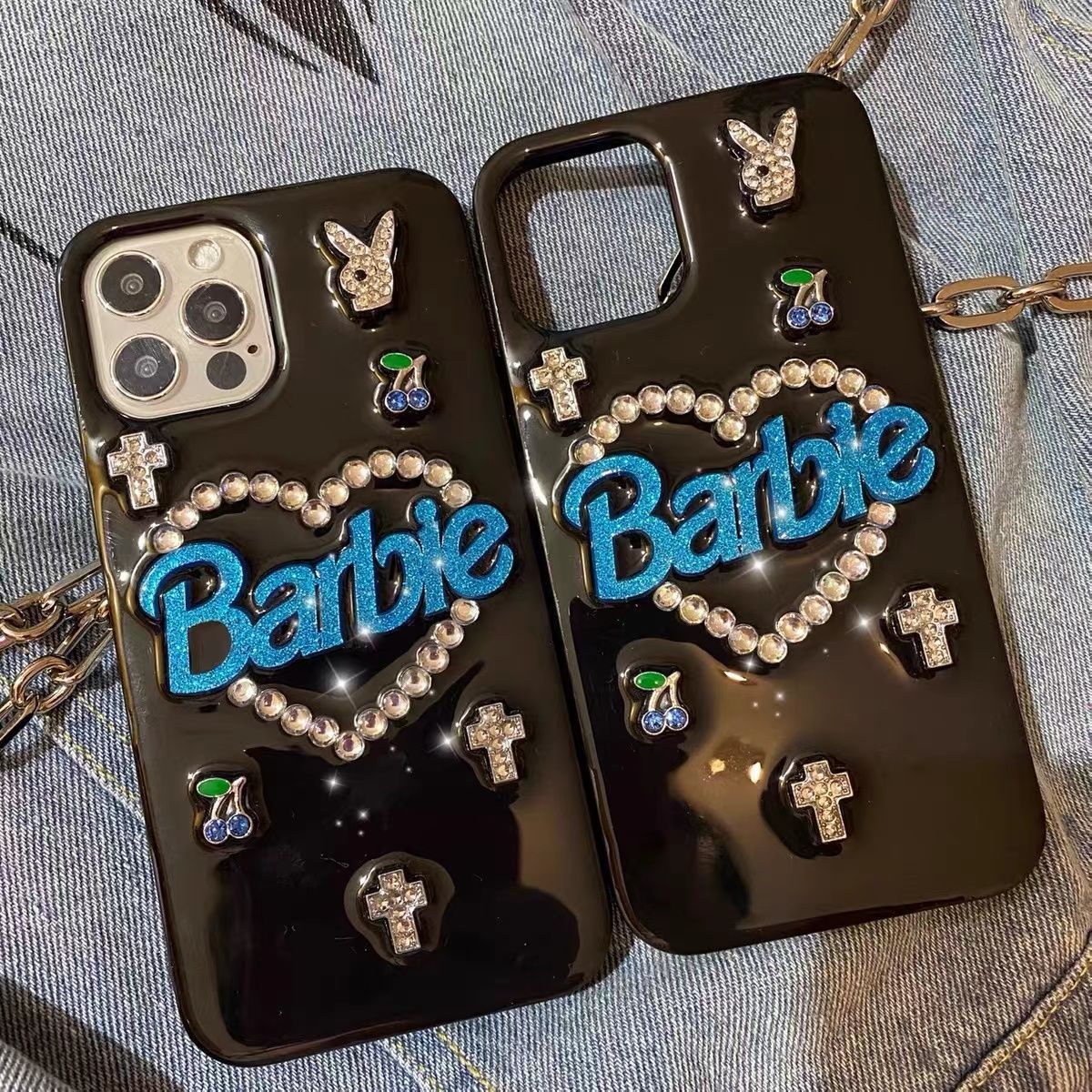 Y2K Girls Barbie Letter Phone Case Fashion Women Protective Case for Iphone14Promax Anime Female Pvc Cell Shell Cover Accesssory