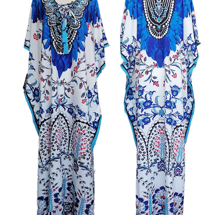 Plus Size Beach Cover Up Robe Plage Pareo Long Dress Summer Beachwear Swimsuit Cover Up Tunic For Beach Kaftan Dress