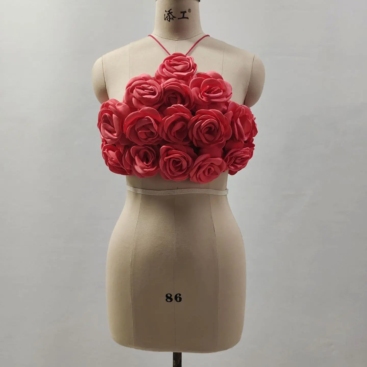 Hot Sale Black Red White Women Sexy Halter Off the Shoulder Backless Short Mini Camis Tops Florals Nightclub Party Wear Watermelon red