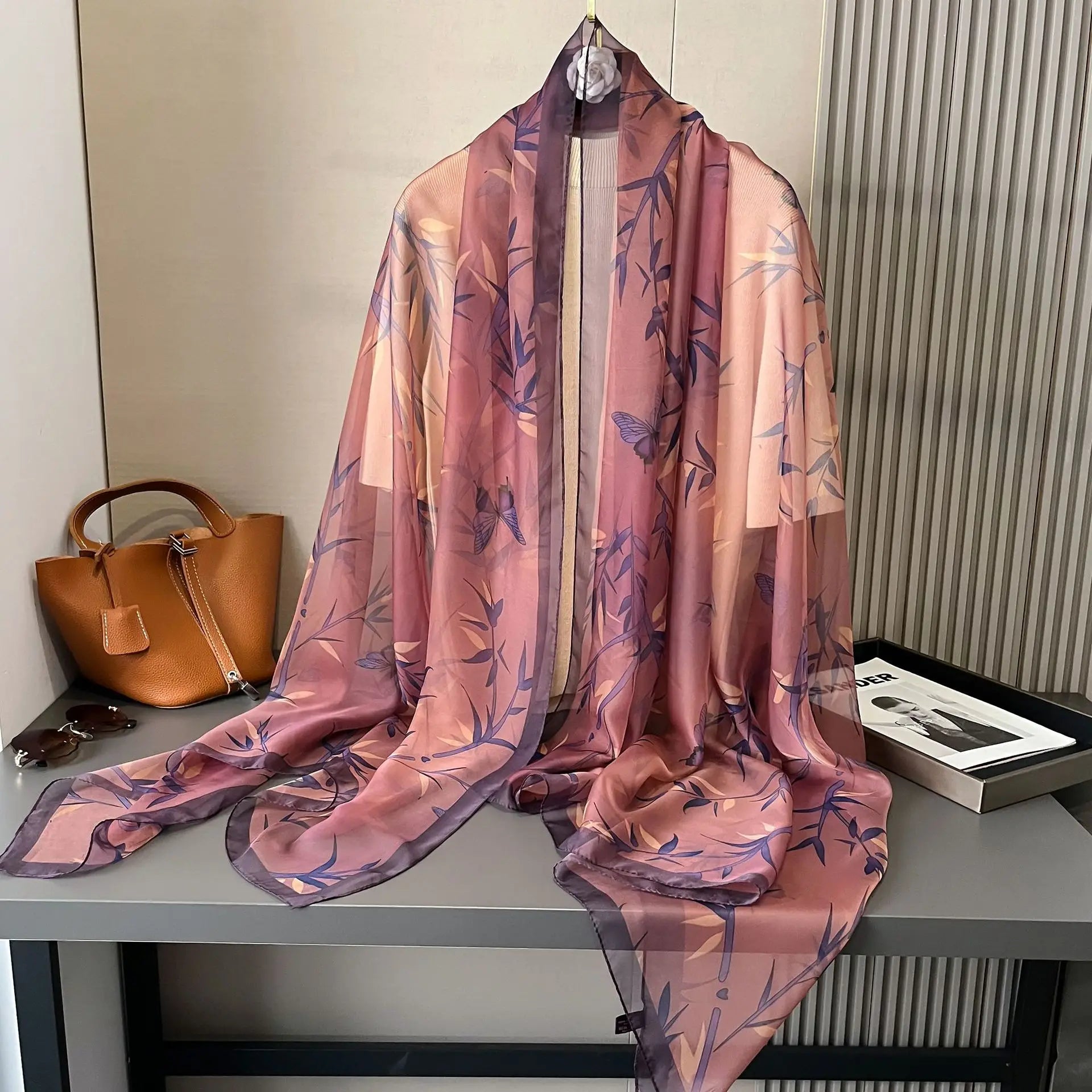 Silk Scarf Foulard Female Headbanda Luxury Hijab Women Soft Warm Pashmina Beach Scarves Echarpe Shawl Large Wrap Echarpe Bandana see chart 52