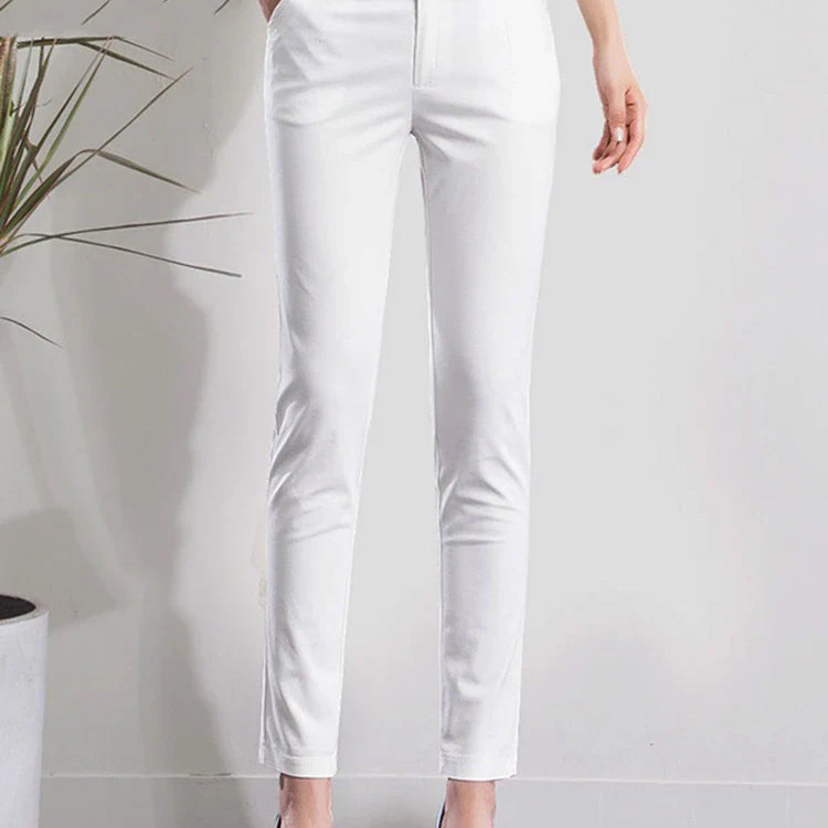 S-4xl Big Size Office Pencil Pants Womens Formal New Elegant OL Work Pantalones Elastic Cotton Slim Ankle-length Trousers