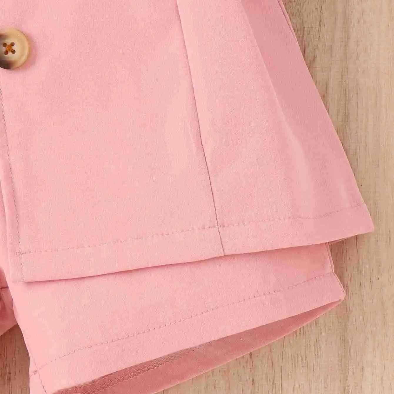 Summer Girl Suit Strap Solid Color+Short Sleeved Lapel Suit Jacket+Shorts 3Pcs Girls Outfits Korean Kids Children Clothing Sets