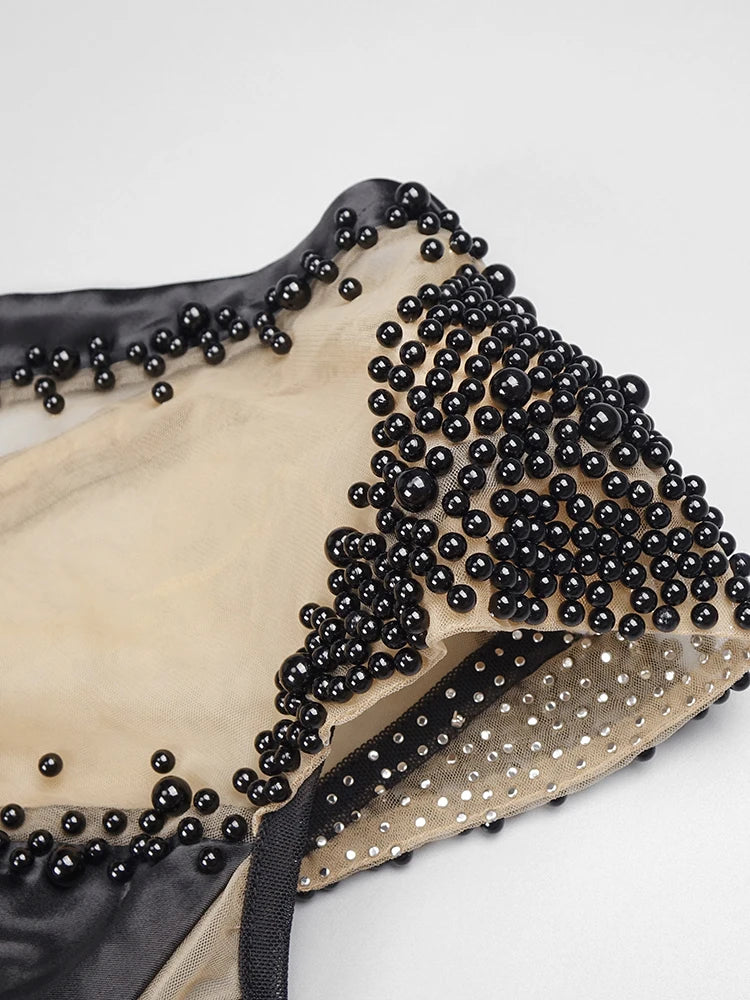 Elegance Satin Mermaid Gown One Shoulder Tulle Patchwork Stripes Crystals Details Pleated High Slit Celebrity Cocktail Gowns