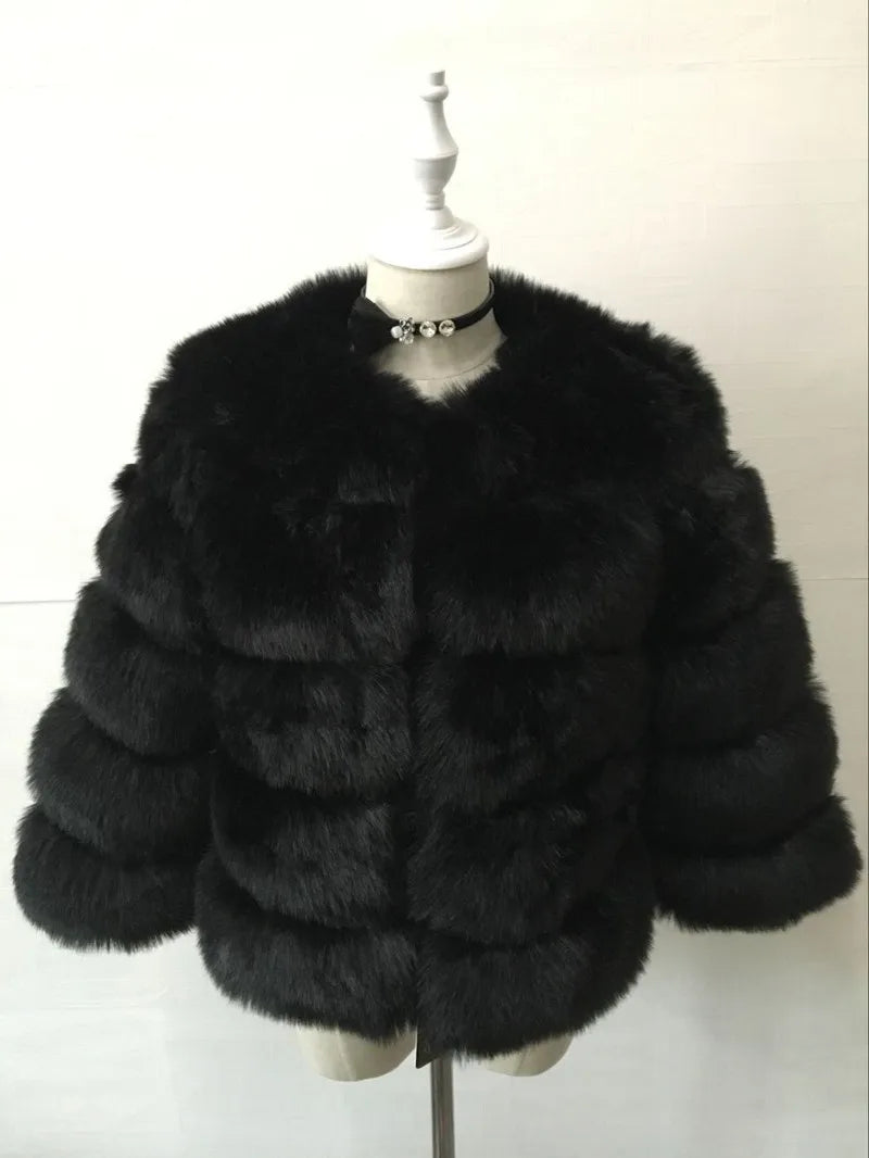 XS-6XL Mink Coat Winter Black White Faux Fur Coat Woman Elegant Fluffy Faux Fur Jacket Top Short Fur Coats Woman Clothing 14