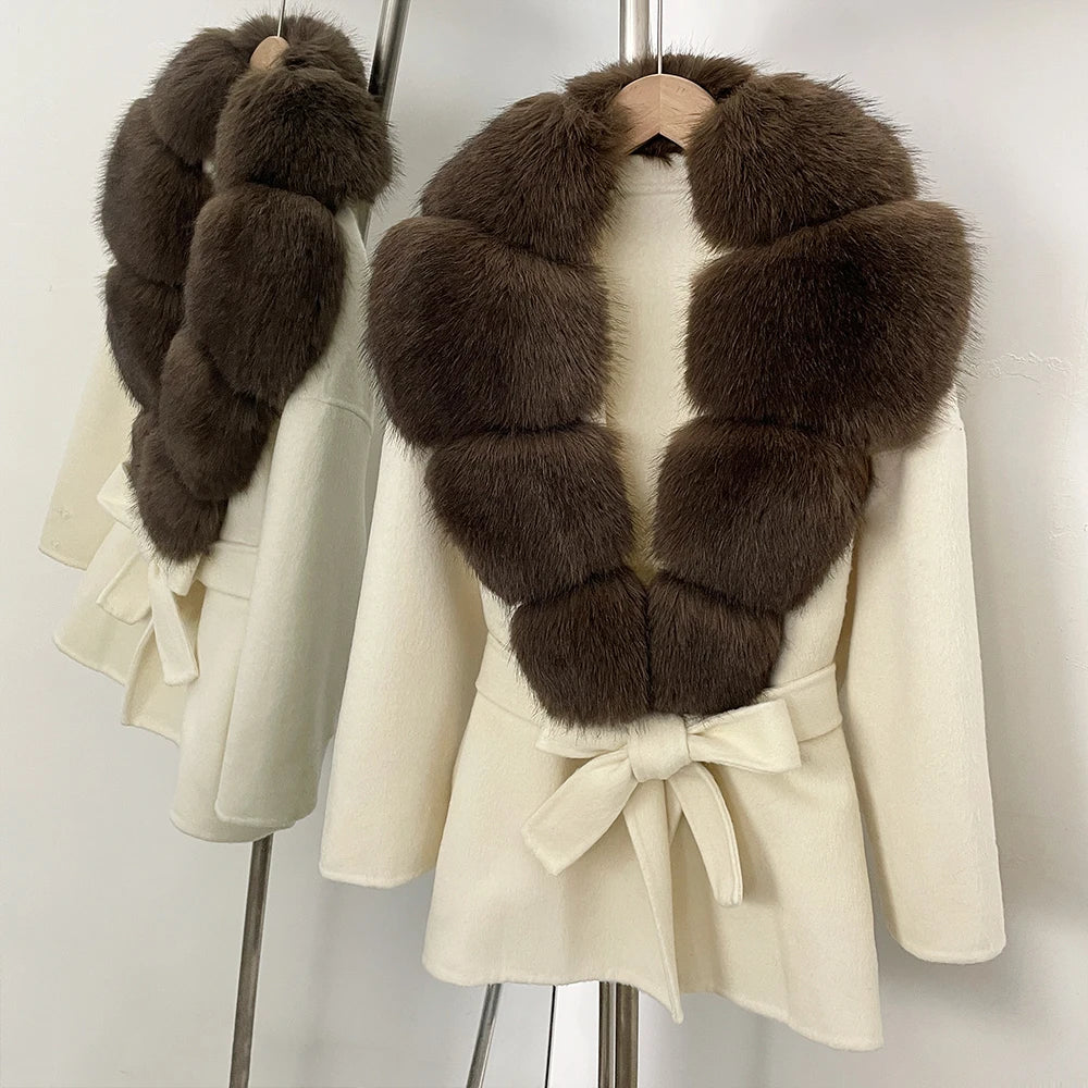 Fur Coat Eco-friendly Winter Clothes Woman Jacket with Fur Korean Reviews Many Clothes Outer Coat Ladies Outerwears Faux Fur Beige