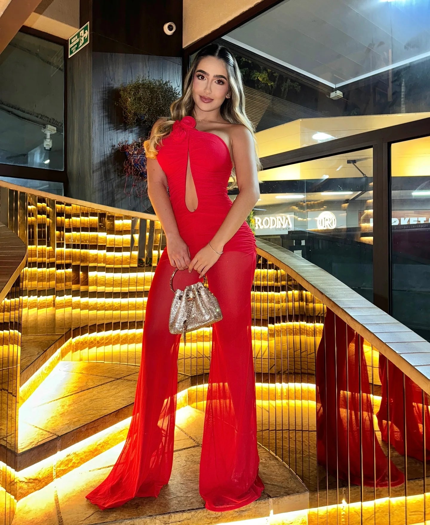 Red Khaki Color Women Sexy Strapless Florals Deep V-Neck Bodycon Jumpsuit Nightclub Party Celebrate Birthday Vacation Jumpsuit