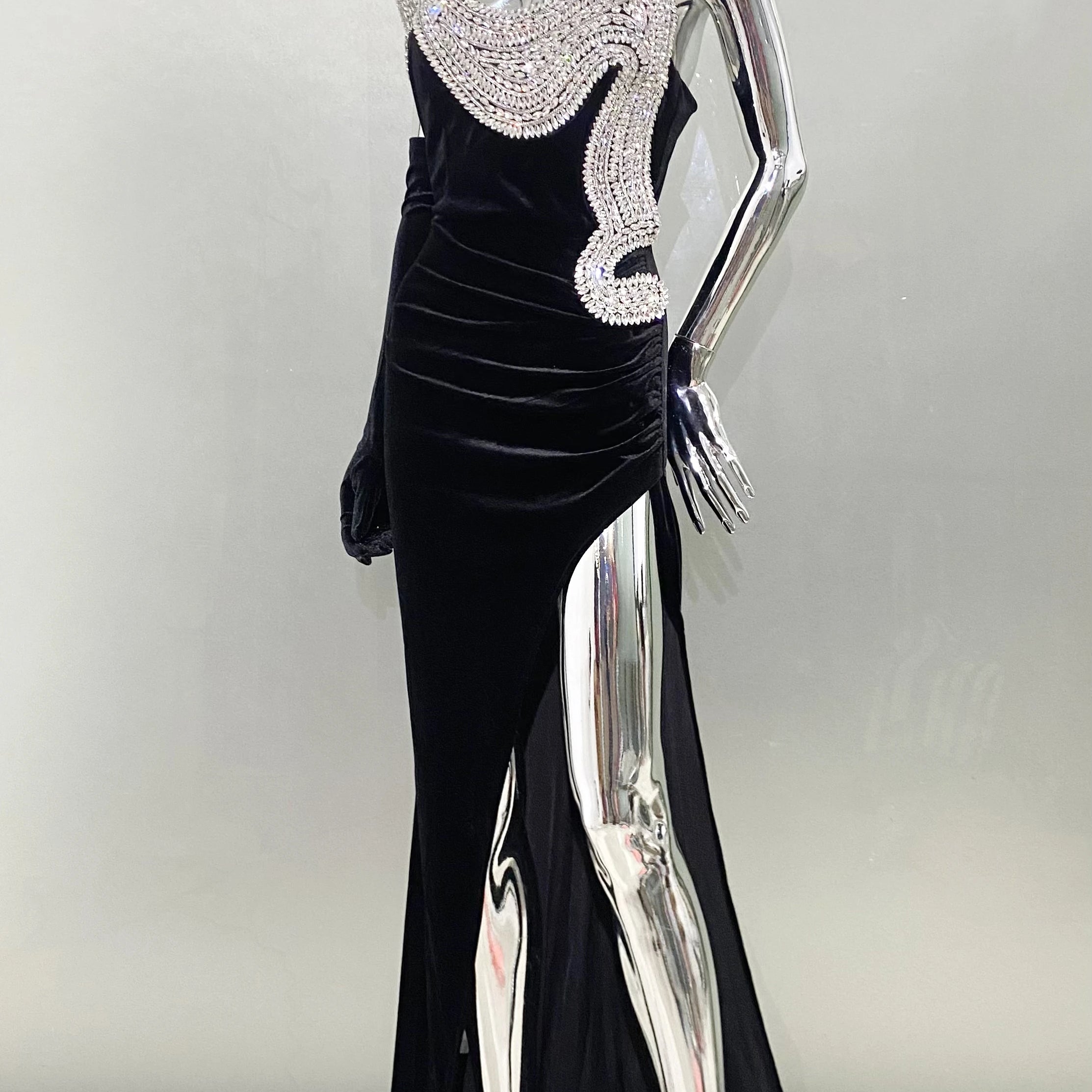 Women Celebrity Sexy Strapless Backless Diamonds Beading Maxi Long Gowns Dress 2024 Elegant Evening Party Club Dress Vestido