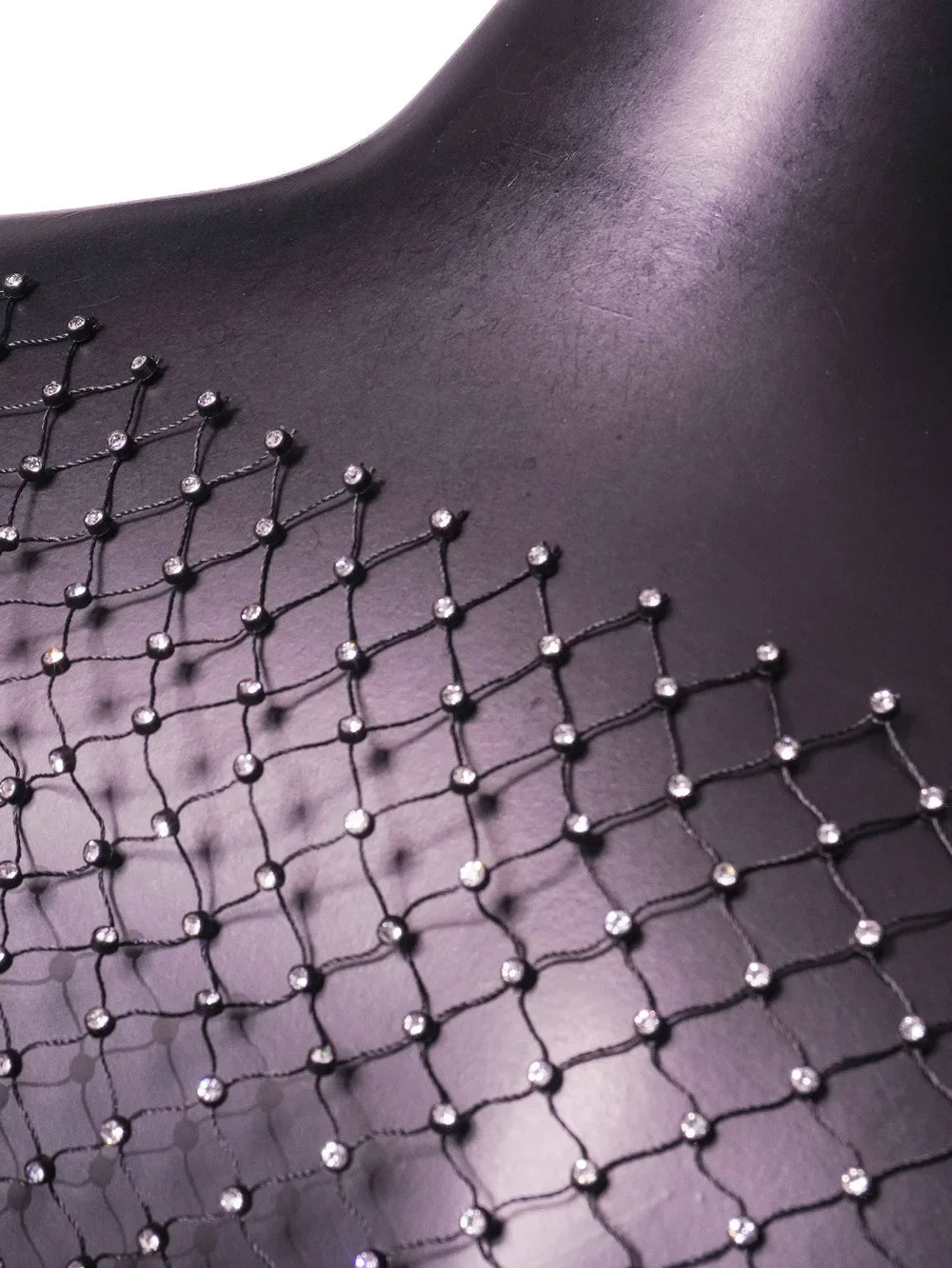 Women's Sexy V-neck Rhinestone Short Crop Top Blink Crystal Tassel Fringe Shoulder Decor Diamond Fishnet Shirt