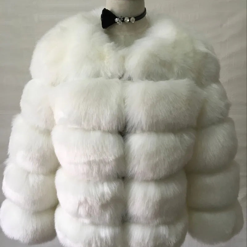 XS-6XL Mink Coat Winter Black White Faux Fur Coat Woman Elegant Fluffy Faux Fur Jacket Top Short Fur Coats Woman Clothing 2