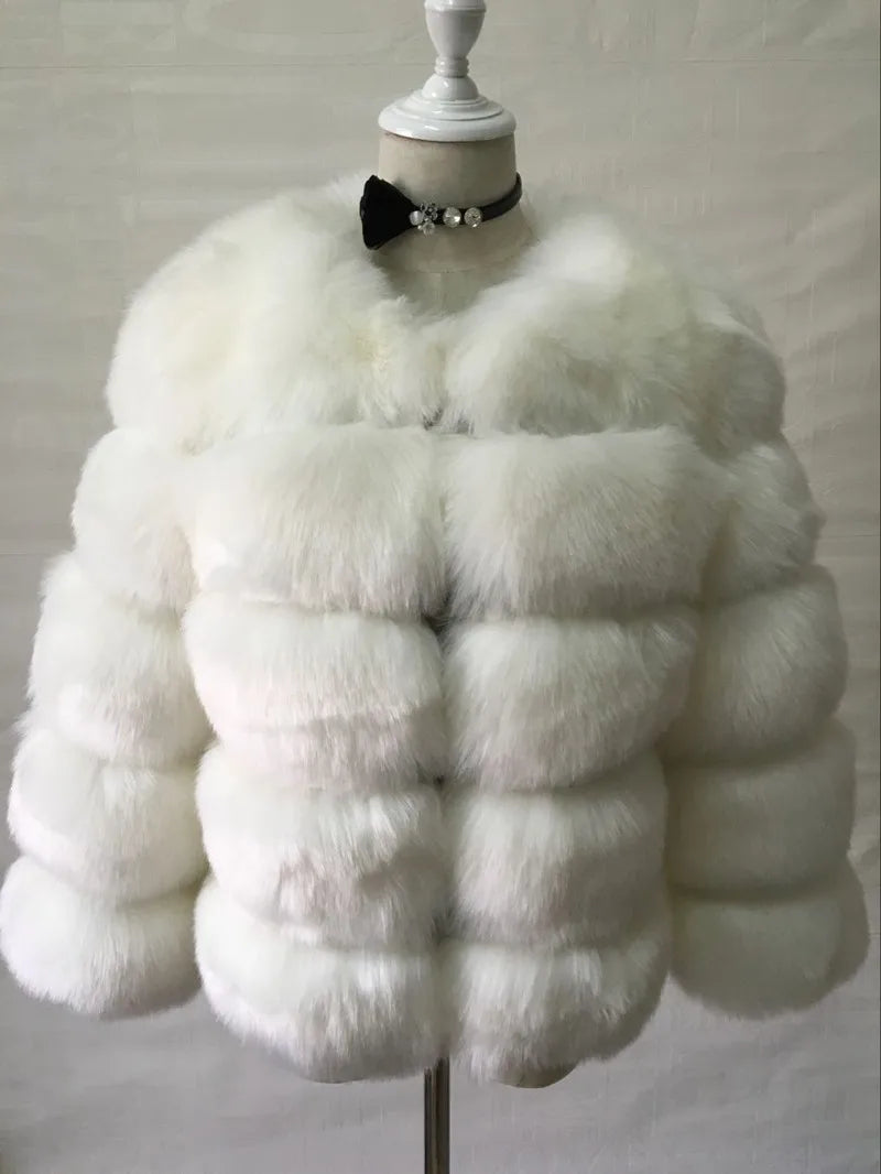 XS-6XL Mink Coat Winter Black White Faux Fur Coat Woman Elegant Fluffy Faux Fur Jacket Top Short Fur Coats Woman Clothing 2