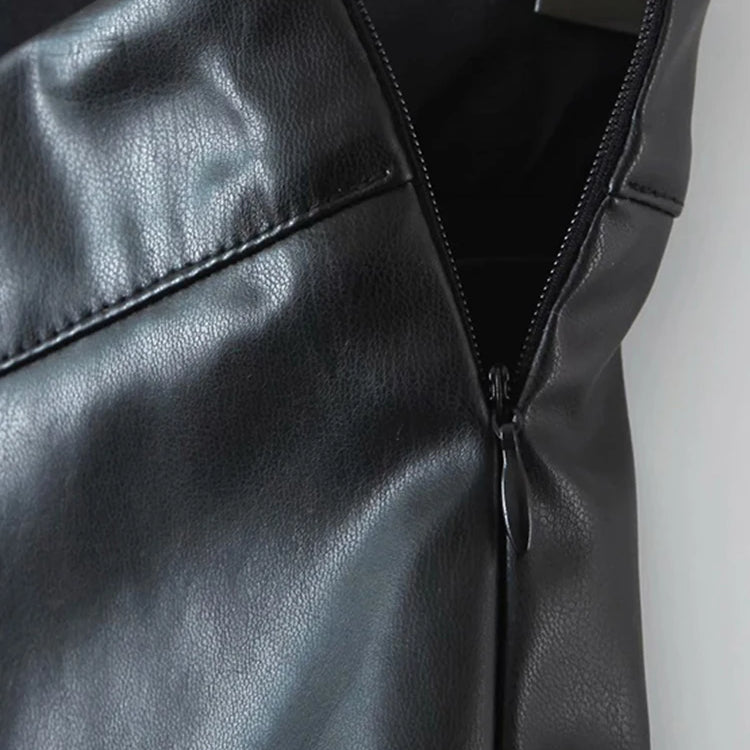 Lautaro Black Soft Stretchy Lightweight Pu Leather Mini Skirt Women with Slit Low V Waist Sexy Short Summer Luxury Chic Clothes