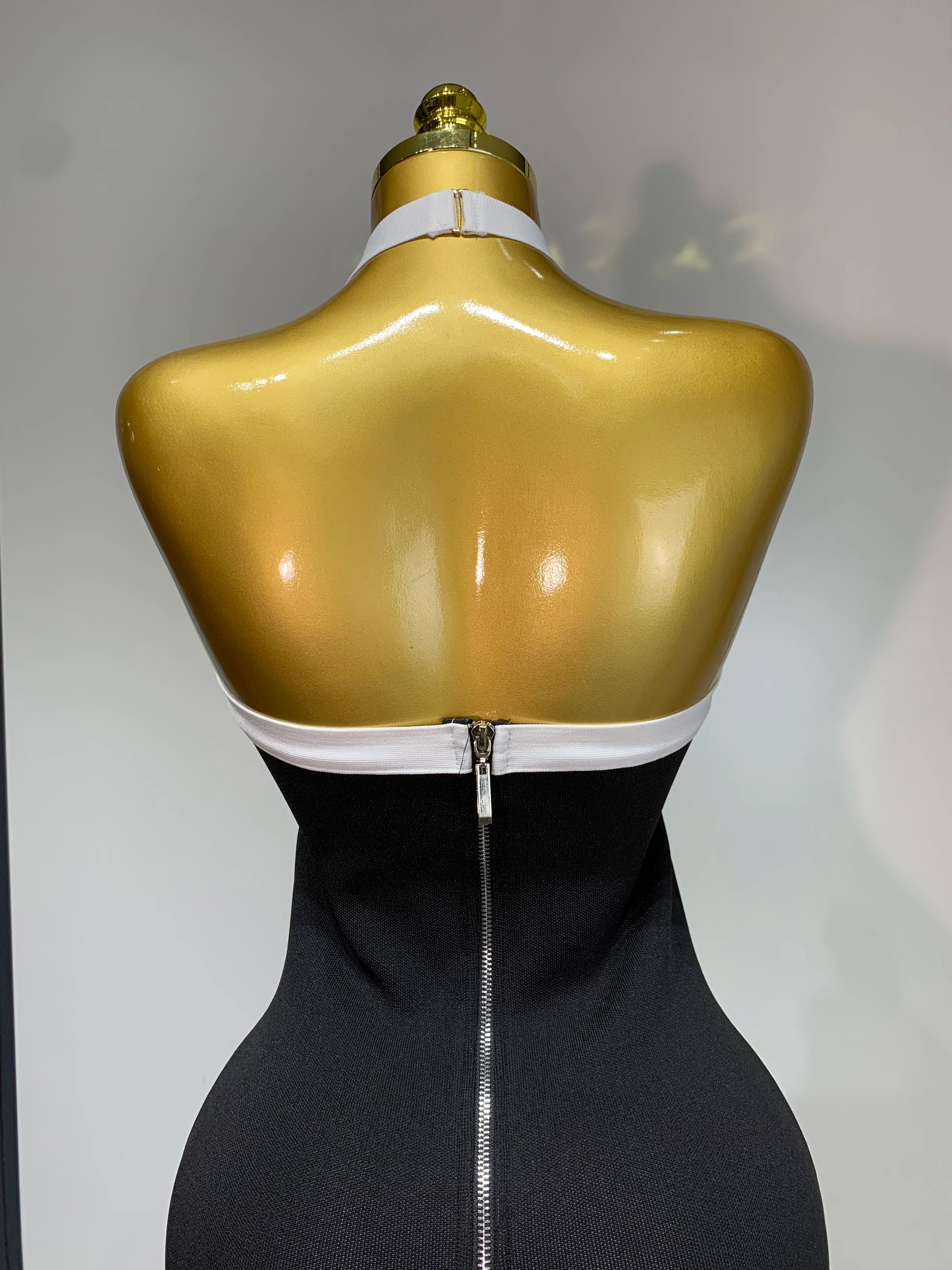 Women Fashion Celebrity Sexy Backless Rose Flower Midi Black Jacquard Bandage Dress 2025 Elegant Evening Club Party Dresses