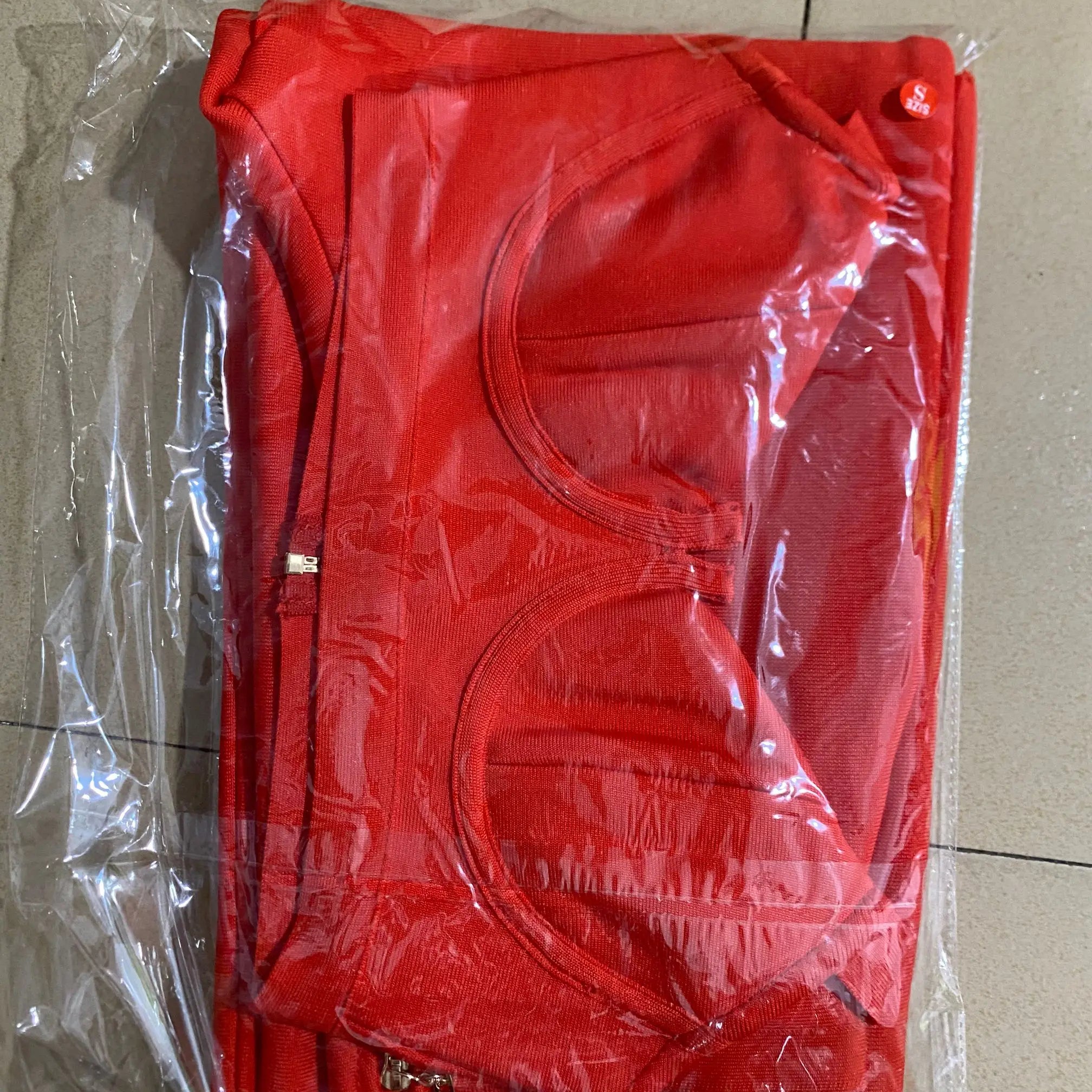 2024 Summer New Fashion Celebrity Sexy Bandage Two-piece Set Tight Short Top & High Waist Flared Trousers Pants Set Red