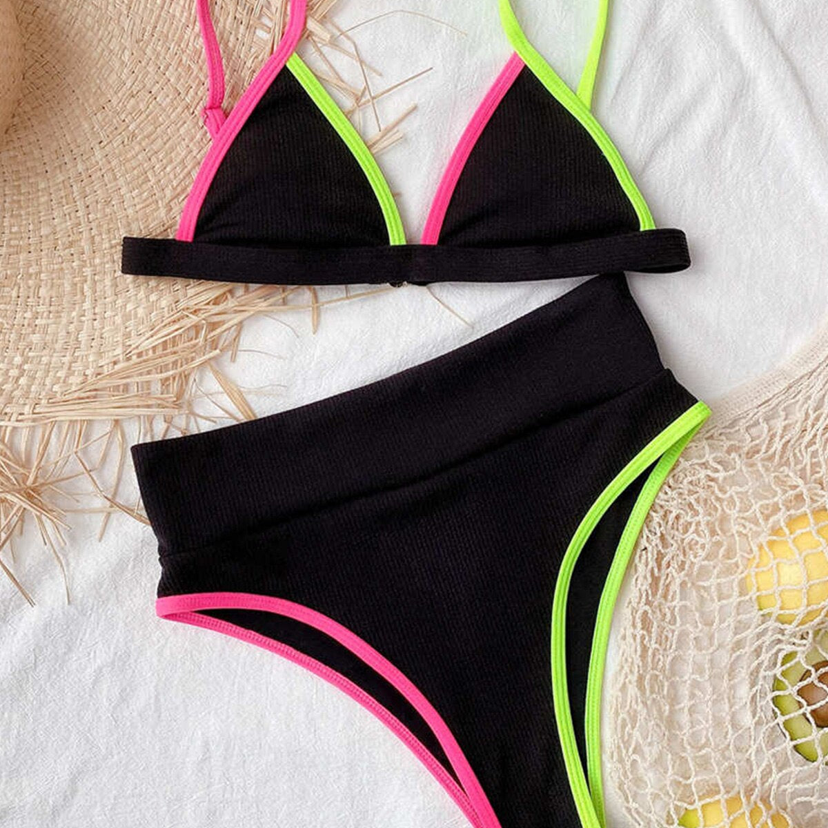 Swimwear Two-pieces Bikini set black