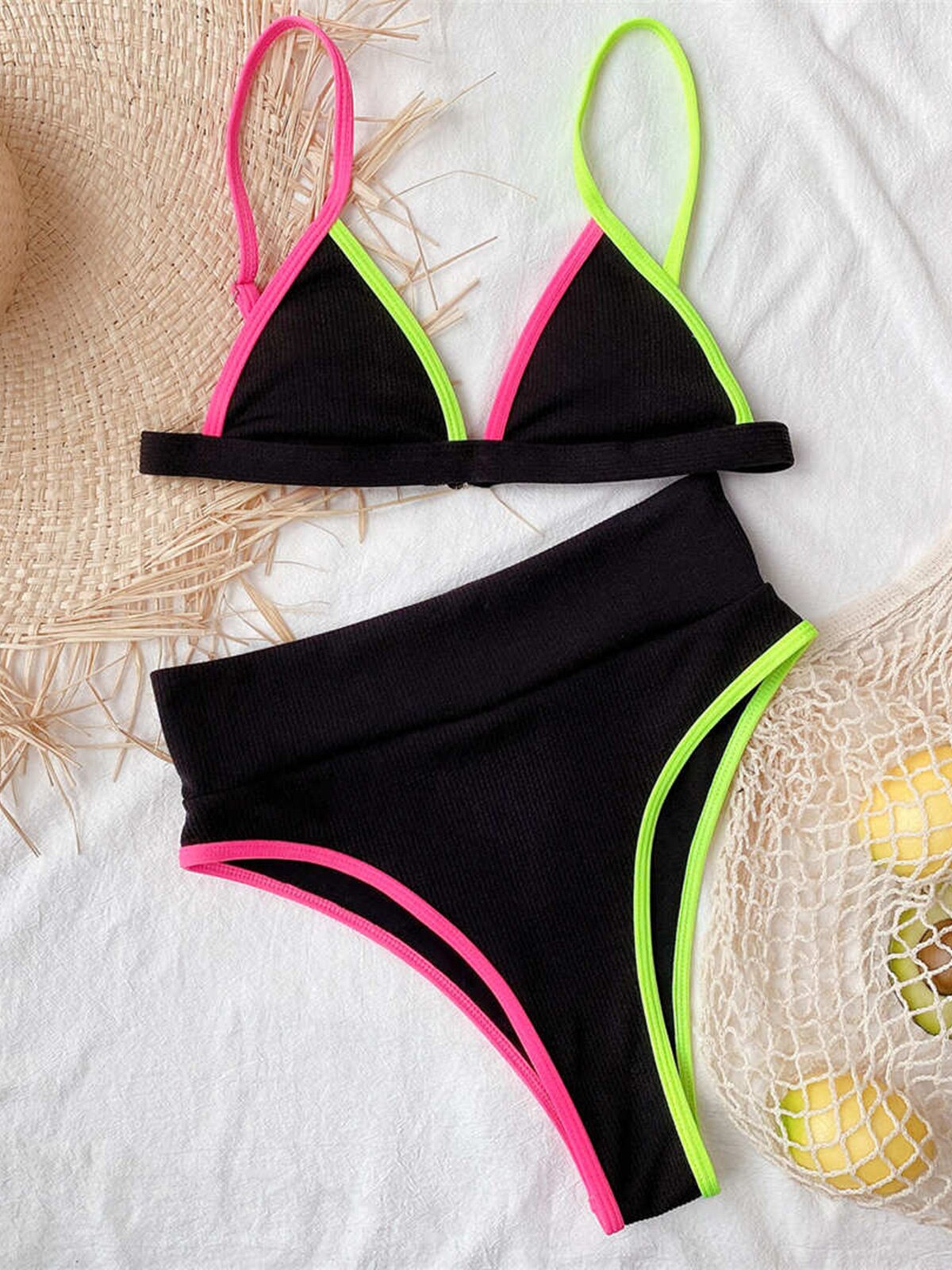 Swimwear Two-pieces Bikini set black