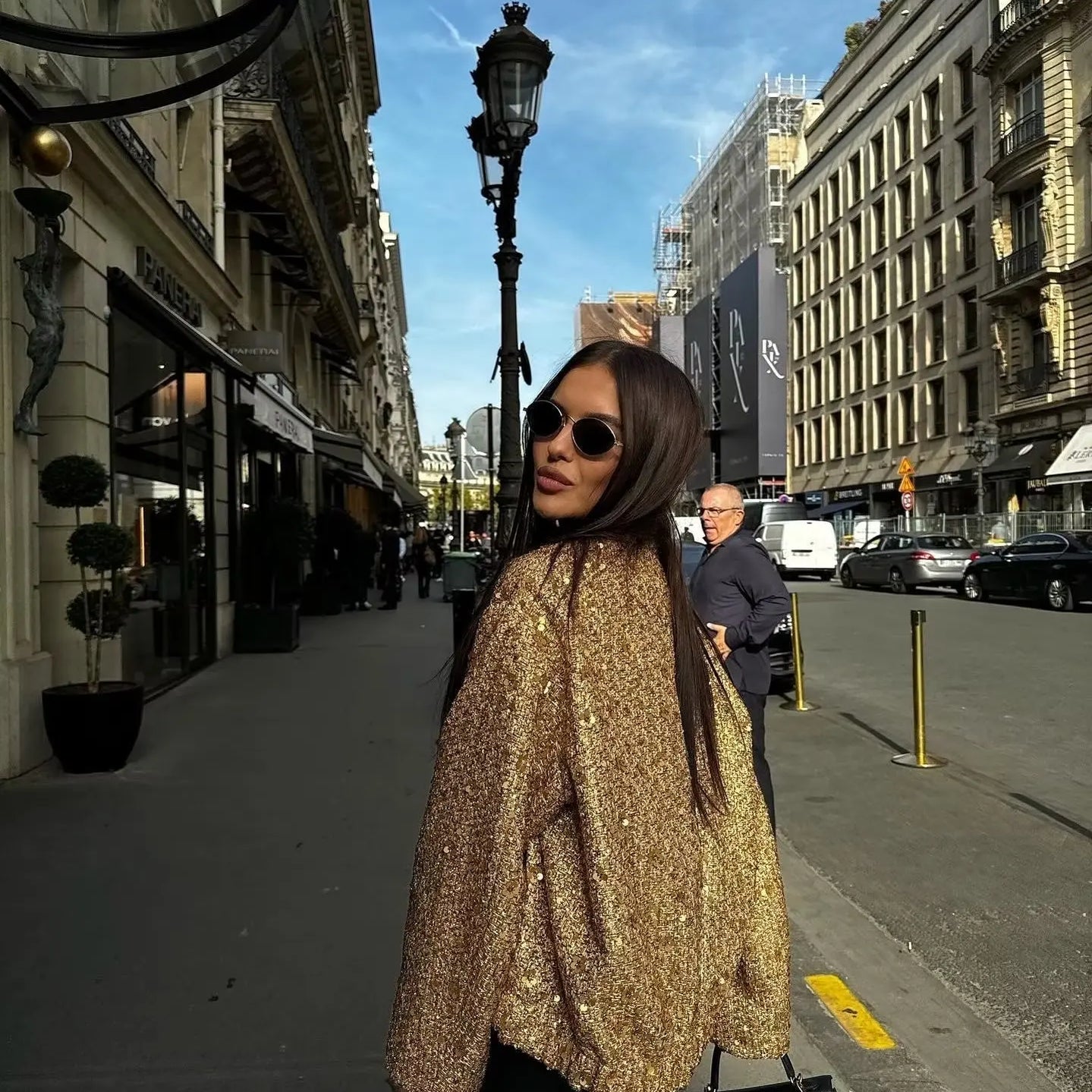 Sequins Woman Bomber Jackets for Women Autumn Chic Streetwear Coat Female Stand Collar with Pocket Outerwear