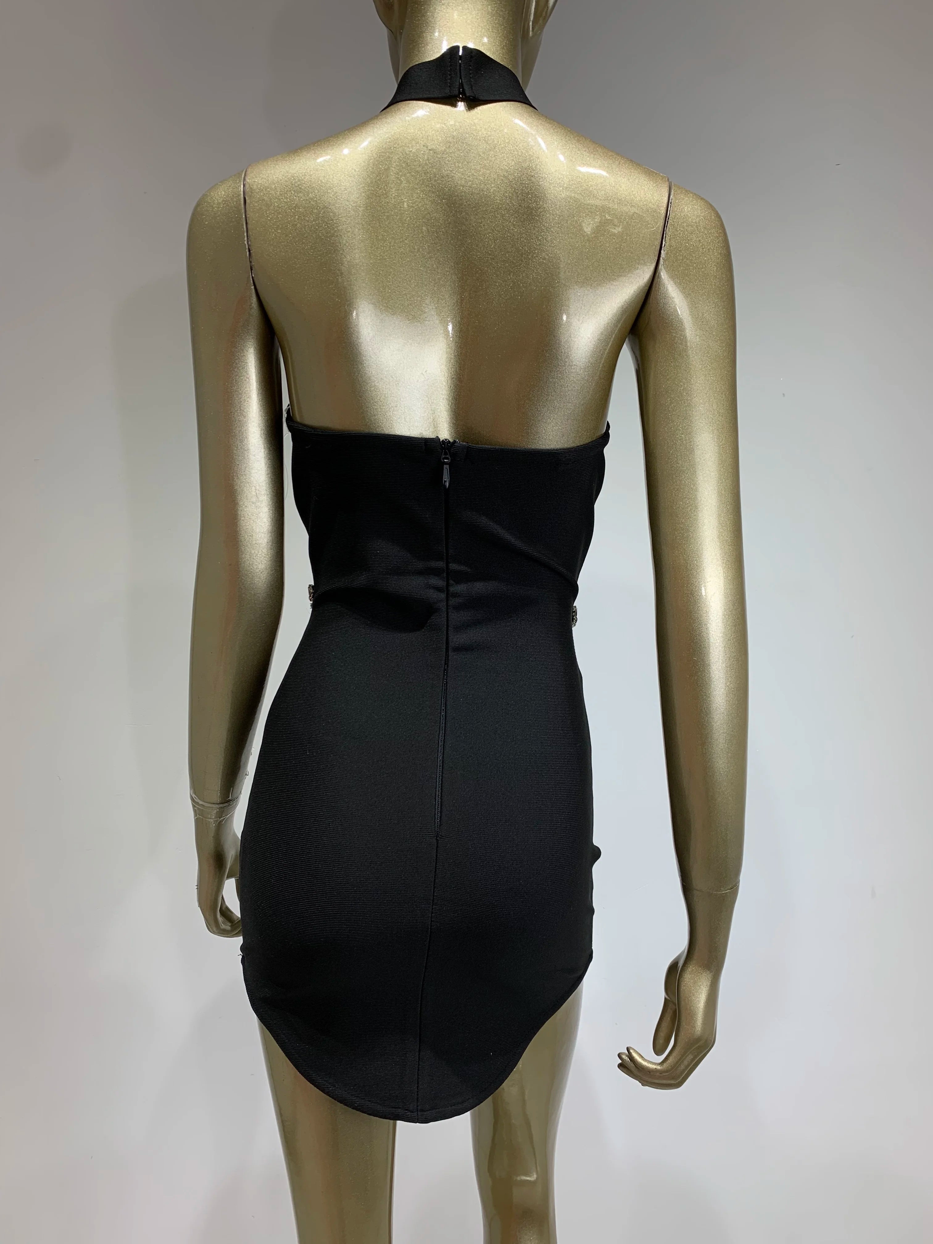 Women Summer Celebrity Sexy Strapless Beading Black Mini Bodycon Bandage Dress 2025 Elegant Evening Club Party Dress