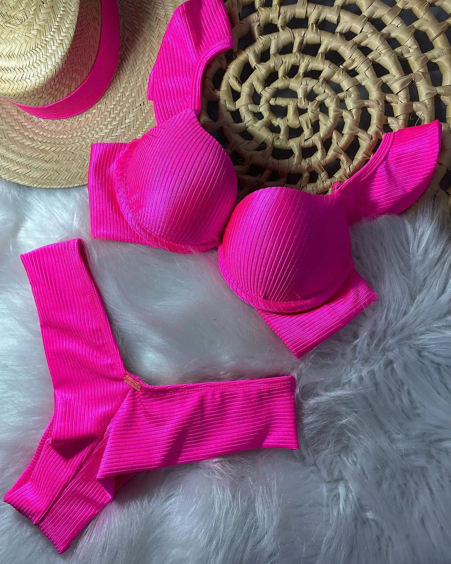 Sexy Bikinis Sets Push Up Women's Swimsuit Tie Side G-String Vintage Solid Swimwear Chest Pad Summer Beachwear Bathing Suit MA24186P1