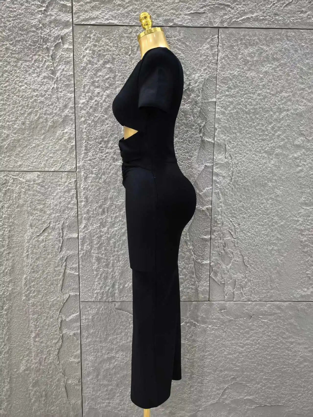 High Women Sexy Short Sleeve Keyholes Bodycon Long Bandage Dress Nightclub Party Birthday Evening Outfit Vestido