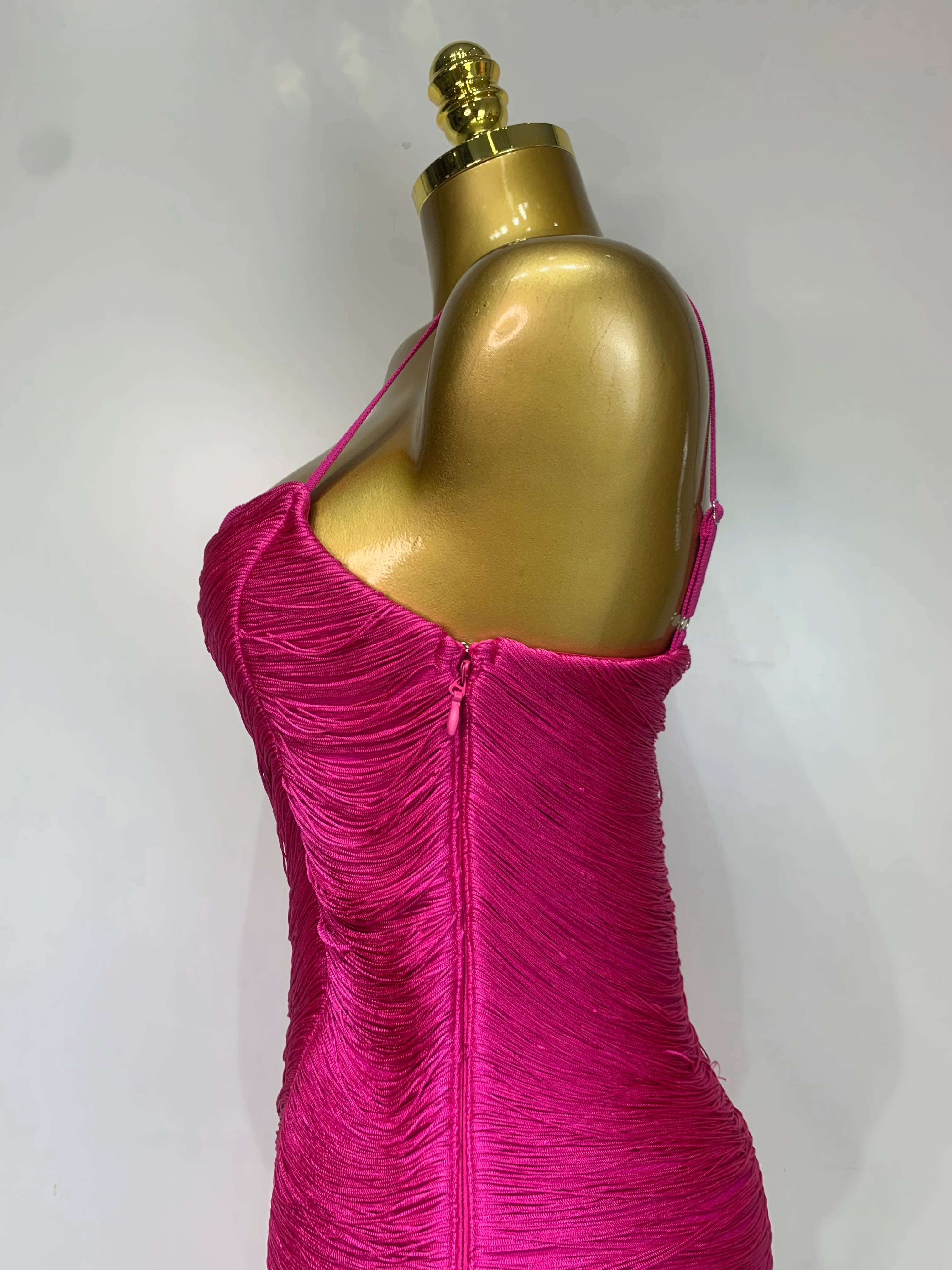 Women Sexy Backless Tassel Bodycon Bandage Dresses Celebrity Elegant Evening Party Nightclub Luxury Birthday Party Outfit ﻿