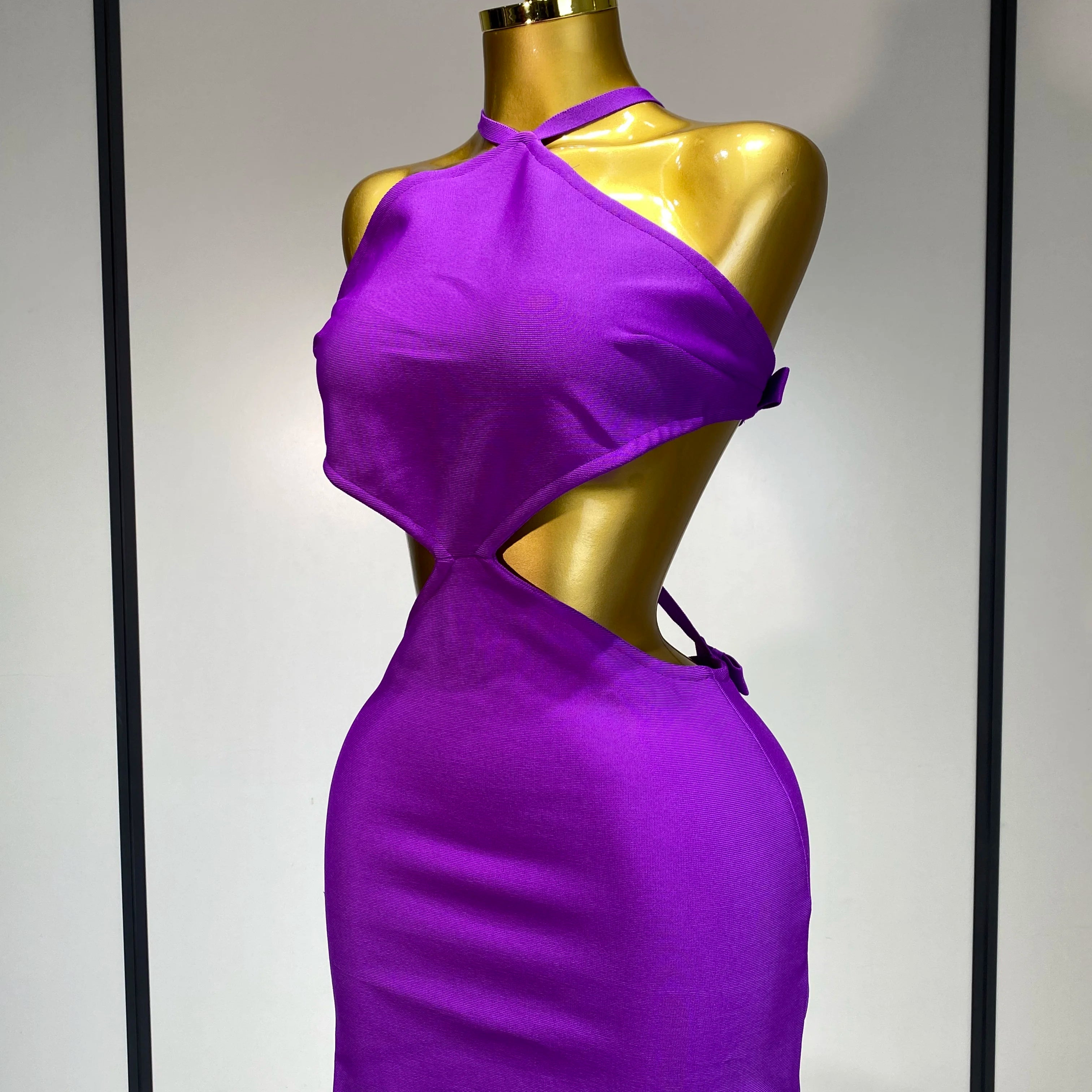 Women Sexy Backless Cut Out Bow Tie Mini Bodycon Bandage Dress 2025 Celebirty Elegant Evening Party Luxury Birthday Dresses