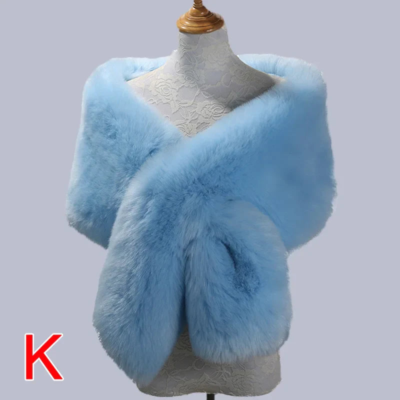 New Winter Women Fur Capes Champagne Wedding Faux Fur Bolero Stole Shawl Wraps Bridal Jacket Formal Evening Party Shrug K